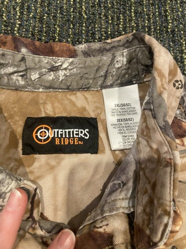 Outfitters Ridge Fusion 3-D Button Down Shirt Hunting Camo 2XL 50/52 Camouflage - Picture 2 of 5