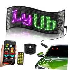 Car LED Sign DIY Programmable Scrolling LED Display USB 5V Matrix Panel, 7"x3"