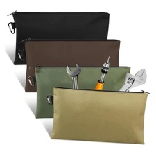 4Pcs Premium Tool Bag Set,12 inch Zippered Tool Pouch with Carabiner Clip,Ver...