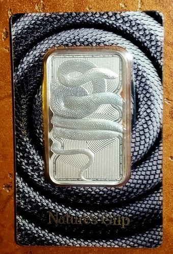 1 Oz Silver Bullion Bar ~ Pamp Suisse ~ Sunbeam Snake ~ NO RESERVE!