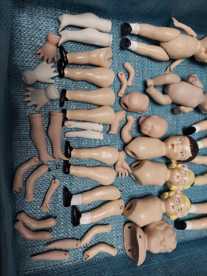 LOTE BISQUE, PORCELANA Y COMP CUERPOS DE MUÑECAS, CABEZAS, PIEZAS - K * R - CABEZA CHINA - ALEMANIA Foto 4 de 4