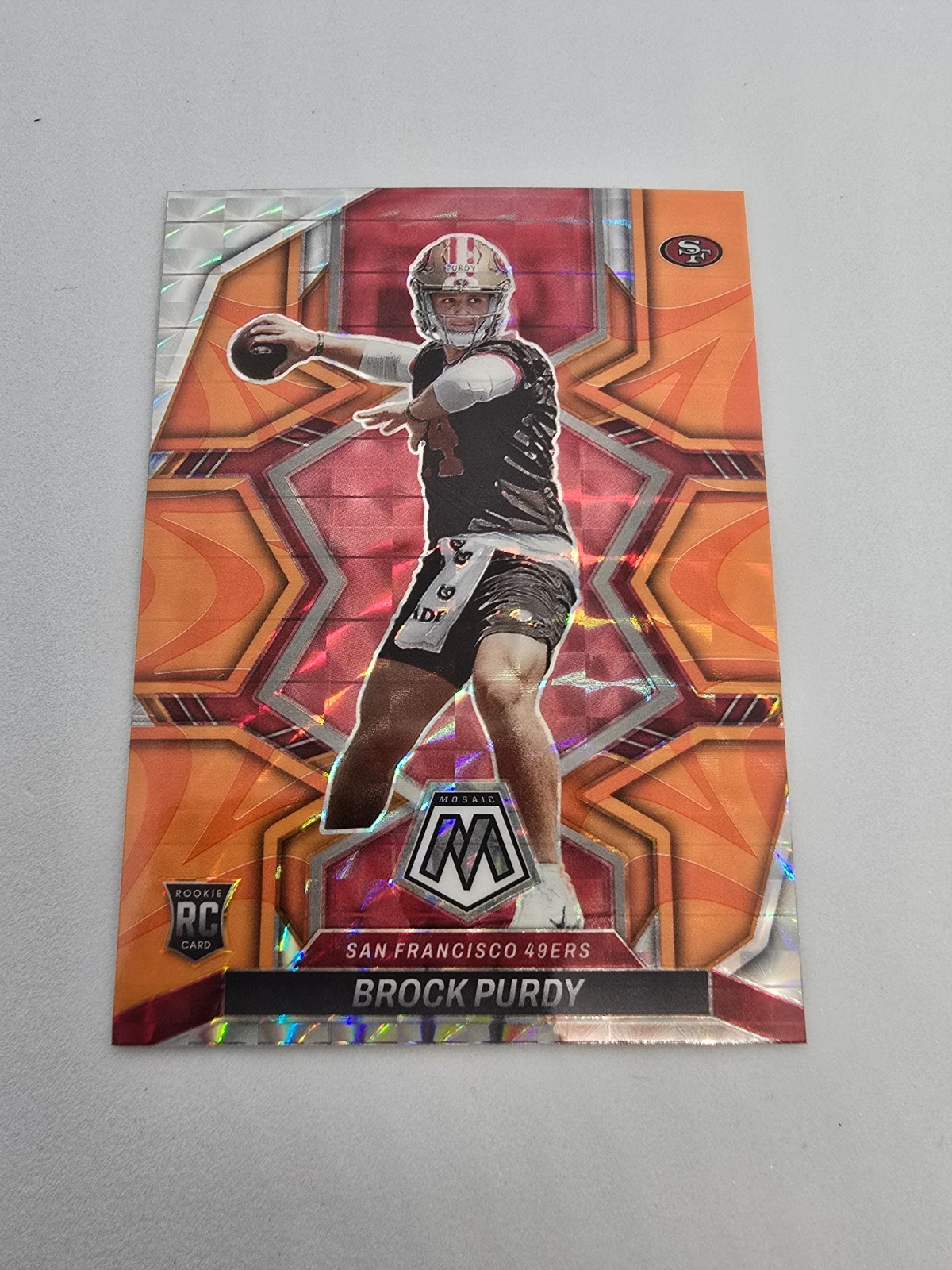 2022 Panini Mosaic - Rookies Brock Purdy #367 Mosaic Reactive Orange Prizm (RC)