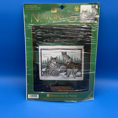 WOLVES 2 CROSS STITCH KITS lot Wolf Family printed Winter Picture opened unused - Picture 10 of 15