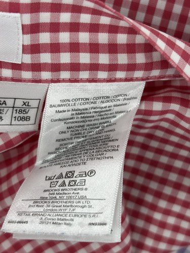 Camisa Polo Brooks Brothers Color Block Gingham Para Hombre XL Manga Corta Popelina - Imagen 8 de 9