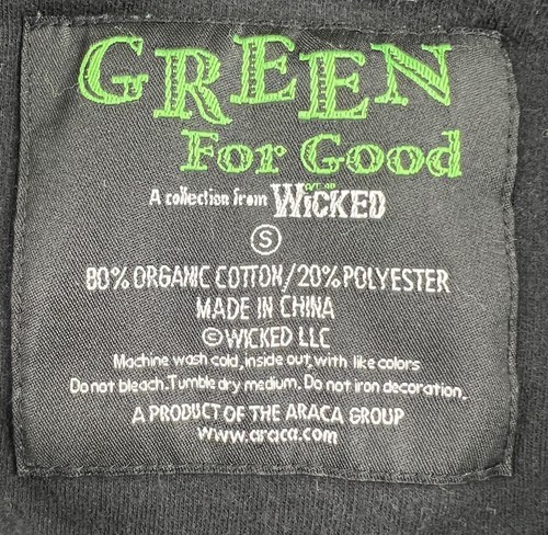 Wicked Green For Good Jacket Woman's Small Black Zip Sweatshirt Broadway Musical - Picture 6 of 14