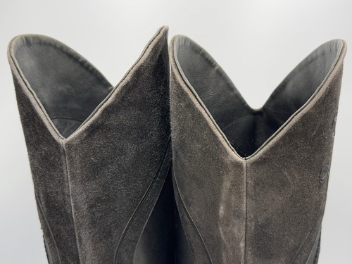 Vero Cuoio 17.25” Leather Boots Heels Womens 39.5 Brown Gray - Picture 8 of 15