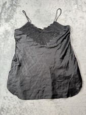 Private Luxuries Camisole Womens 2XL Black Lace Satin Lingerie Sleepwear Cami