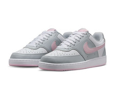 Nike Low-Top Lace-Up Sneakers Gray/White/Pink Colorblock Rubber Outsole