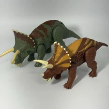 Jurassic World Dominion Roar Strikers Triceratops Dinosaur Action Figures X 2