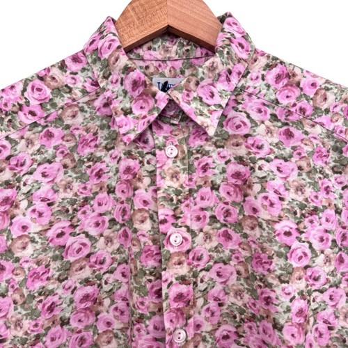 James Meade Liberty Blusenshirt Blumenmuster UK 16 Rosa Langarm Baumwollmix