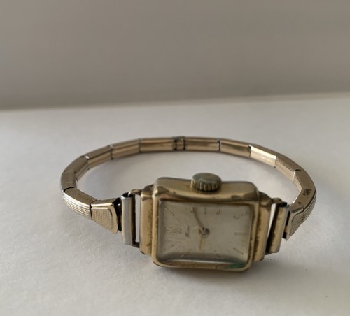 Vintage 40er Jahre Retro Damen Handarmbanduhr Gold Filled mit Etui ~ funktioniert - Bild 2 von 6