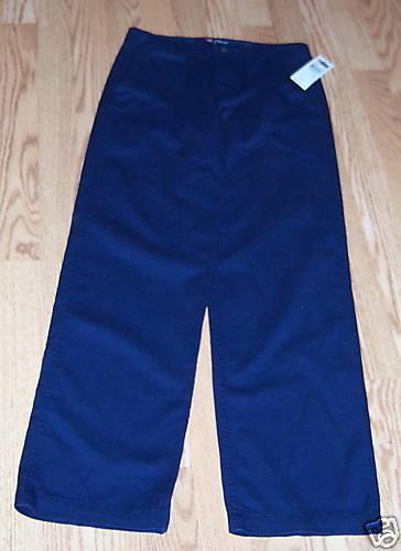 NWT CHAPS Ralph Lauren Navy Classic Chino Khaki Boys Dress Pant Slacks 16 L  - Picture 1 of 1