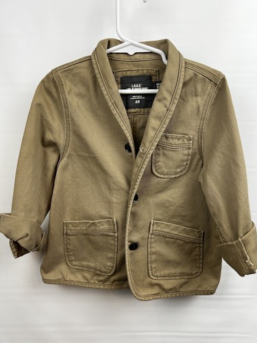 L.O.G.G. H&M  Boys sz 4-5y tan denim Blazer/Barn Coat so cute! - Picture 1 of 5