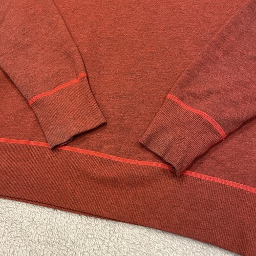 Gustin Sweater Mens M Orange Red Pullover Crew Neck Raglan Knit Sweatshirt - Picture 4 of 10