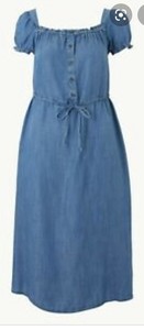 m and s denim dress