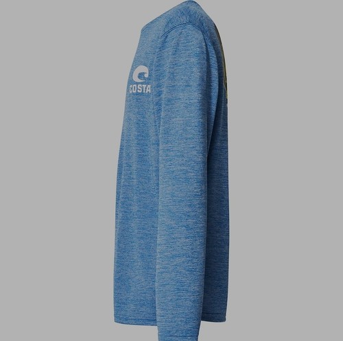 Large - Costa Tech Angler Dorado Mahi Performance Fishing Shirt Blue UPF 50 - Picture 3 of 3