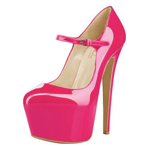 Onlymaker Mujer Mary Jane Correa de tobillo Stiletto Super High Heels Platform Slip On - Imagen 5 de 15