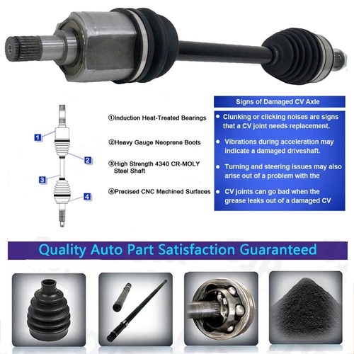 Pair Front CV Axle Shaft For Acura TSX 2008-2014 Honda Accord 2014 Civic 2.4L l4 - Picture 4 of 15