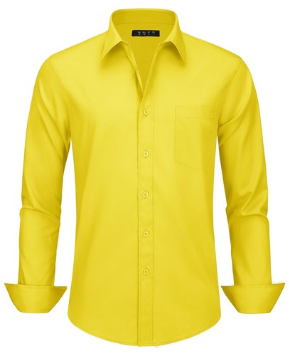Camicia uomo premium regular fit casual con bottoni manica lunga da lavoro elegante - Foto 103 di 132