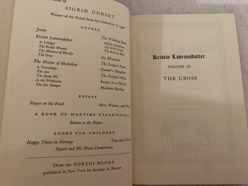Sigrid Undset KRISTIN LAVRANSDATTER TRILOGY 3 Vol Box Set Alfred Knopf 1946 - Picture 15 of 17