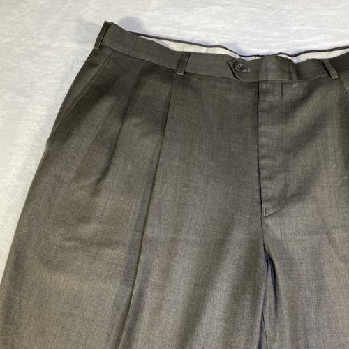 Louis Raphael Pants Mens 40x30 Brown Rosso Red Dress Slacks Pleated Cuffed - Picture 3 of 18