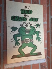 Vintage 11 X 17 Good Humor Poster Kalan Inc 1976 Wild Crazy Guy Frog Funny
