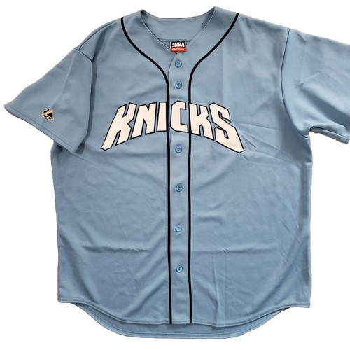 Vtg Stephon Marbury Baseball NBA Jersey Mens XL New York Knicks #3 Blue Majestic - Picture 6 of 12