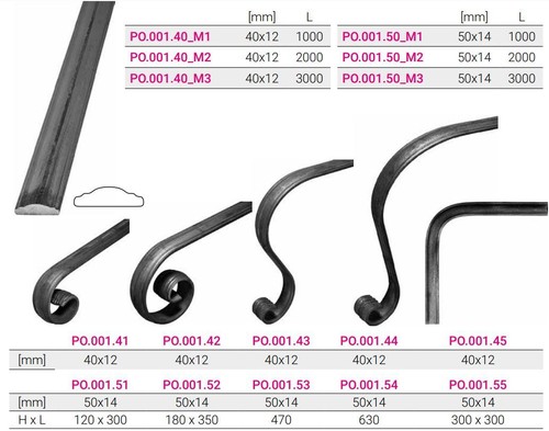 2m Länge Flachstahl 40x12 und 50x14 mm Flacheisen Handlauf Treppengelände PO.001 - Bild 4 von 5