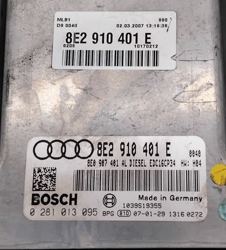 CENTRALINA MOTORE ECU EDC16CP34 0281013095 8E2910401E AUDI A4 B7 2.7 TDI - Foto 2 di 3