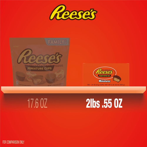 REESE'S Miniatures Milk Chocolate Peanut Butter Cups, Candy Packs, 0.31 Oz (105 - Picture 7 of 11