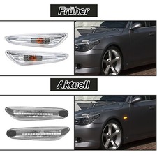 LED Seitenblinker Schwarz L +R für 2004-12 BMW 1er E81 E82 E87 E88 Smoke Blinker