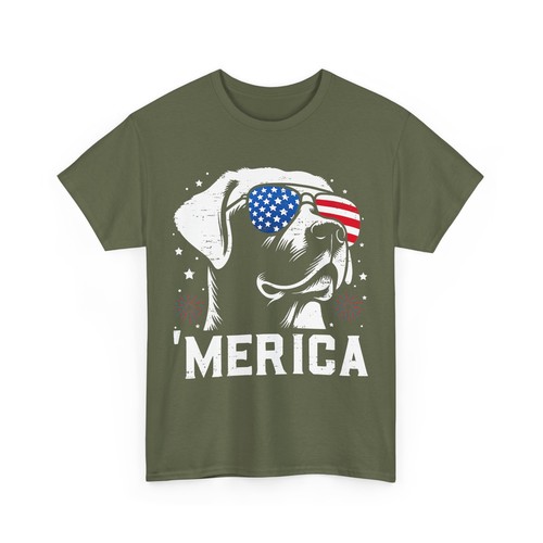 4th of July Shirt, Labrador Retriever Dog Merica US Flag Patriotic T-Shirt - Bild 4 von 9