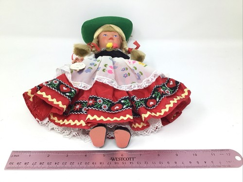Trachten Puppen Doll Bavaria Germany Kathi No 92 Souvenir W/Tag 1950s Vintage - Picture 17 of 17
