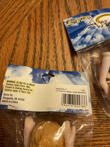 Darice 2,5" Kunststoff Engel Puppe Kopf mit Händen Menge 3 - Bild 5 von 5