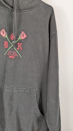 DGK Hoodie Medium Black “The Rose That Grew From Concrete” Pullover Graphic Rose - Picture 8 of 17