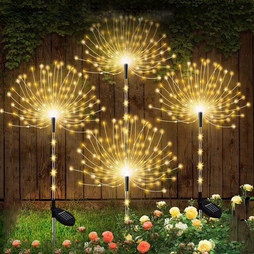 150/200 LED Solar Firework Lights Outdoor Waterproof Path Lawn Garden Decor Lamp - Picture 1 of 36