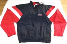 Fila 1/4 zip pullover jacket men sz L vintage vtg 90s red/navy/white NEW NWT