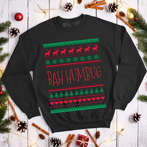 Reindeer BAH HUMBUG Christmas Jumper Funny Ugly Mens and Womens Sweatshirts #MC - Picture 13 of 29