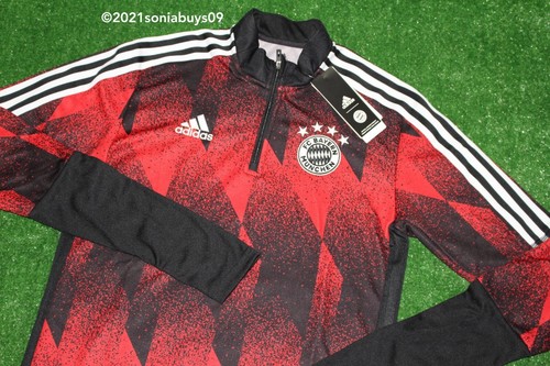 Adidas Men's Bayern Munich Soccer Track Top & Track Pants, Red/Black, Sizes - Picture 2 of 13