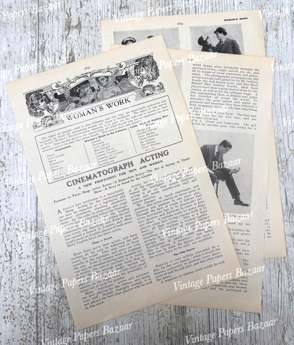 Cinematograph Acting 1912 print Godfrey Tearle Mary Malone Ealing Studios