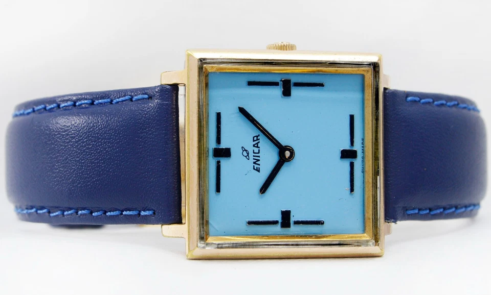 Reloj ENICAR Star Jewels Cuerda Acero Dorado Unisex Vintage Ref. 982-14-01 Foto 2 de 4