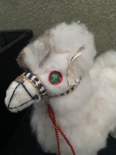 Llama Toy Figure Made o Real Alpaca Fur Stuffed Animal very large over Foot tall - Picture 4 of 6