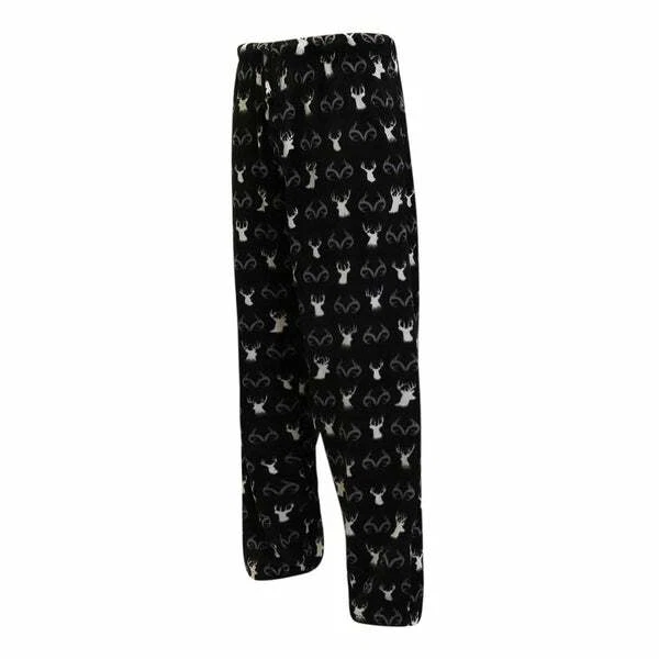Realtree Crooked Antler Mens Fashion Polyester Lounge Pants Black