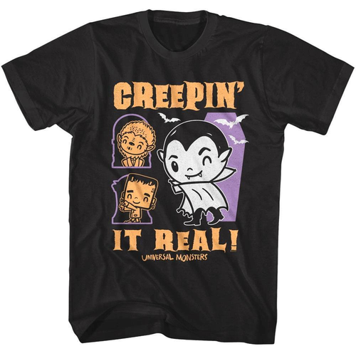 Universal Monsters Cute Creepin it Real Men's T Shirt