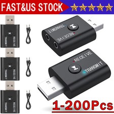 2in1 3.5mm Bluetooth 5.0 Transmitter Receiver Car Wireless Audio Adapter USB Lot