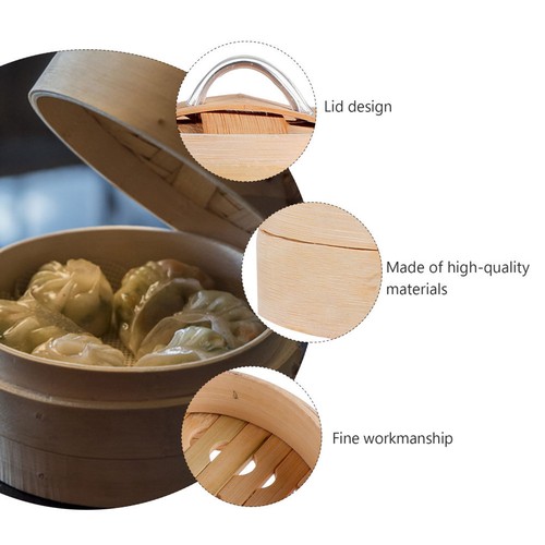 1 Juego de Bambú Vaporera de Alimentos Cocina Premium Vaporera Hecha a Mano Cesta Vaporera  - Imagen 12 de 12