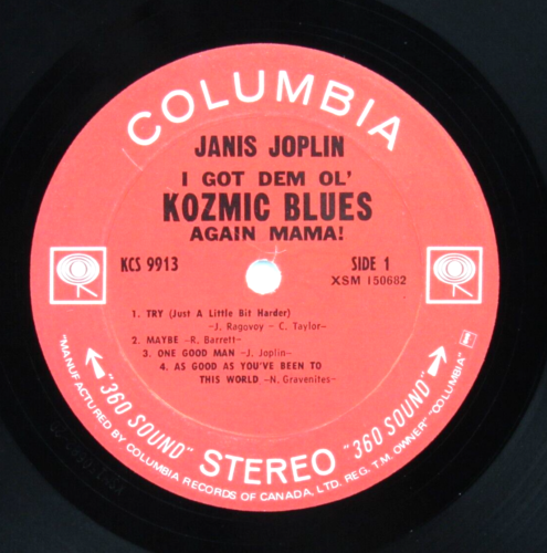 Janis Joplin 'I Got Dem 'Ol Kozmic Blues ' 1969 Columbia KCS9913 Canada VG - Picture 2 of 5