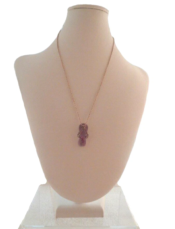 Purple Dolphin Flip Flop Pendant Necklace - Flip Flop Jewelry - Flip Flop Charm - Image 2 of 4