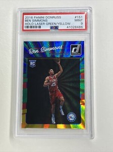 2016 Panini Donruss Ben Simmons hollow laser green and yellow
