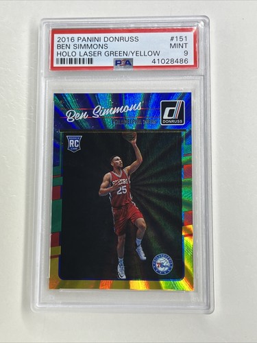 Panini Donruss Ben Simmons 2016 láser hueco verde y amarillo - Imagen 1 de 3